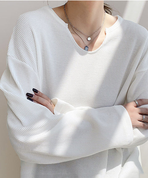 ワッフルロングリラックスTee